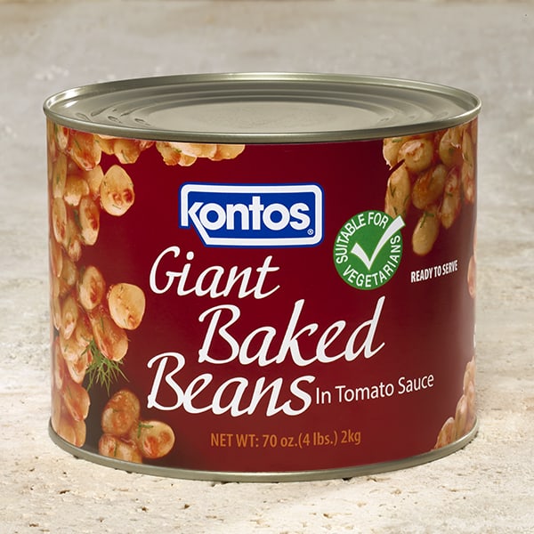 Greek Style Giant Beans In Tomato Sauce Kontos   GIANTBEANS 4LB B 